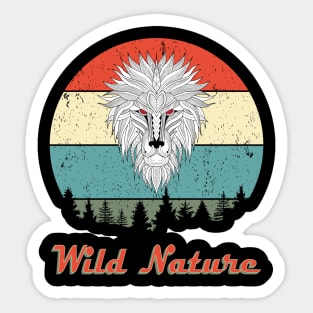 Wild Nature Lion Abstract Sunset Sticker